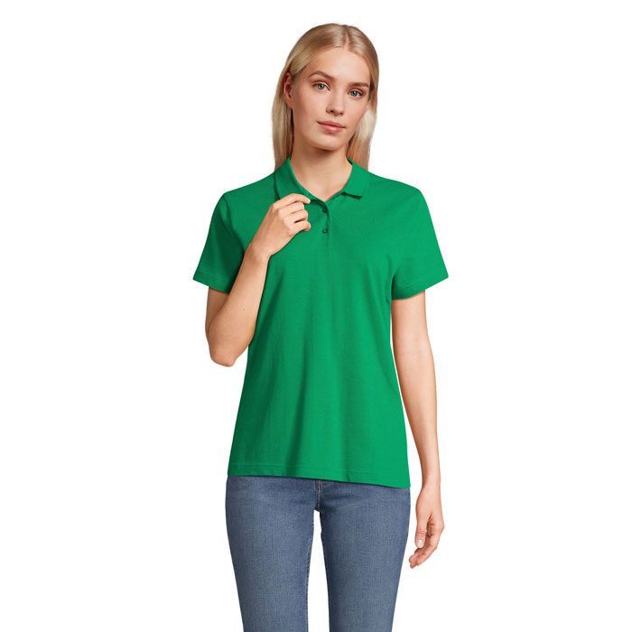 Polo Femme en coton à personnaliser PULSE Vert Prairie